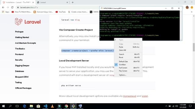 How to install Laravel 7 from scratch