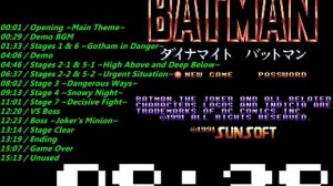 Nes: Batman Return of the Joker Soundtrack