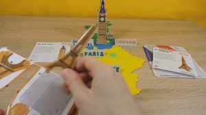 Solving 3D puzzle Big Ben London Eiffel Tower Paris Geography of Europe Tourist attractions