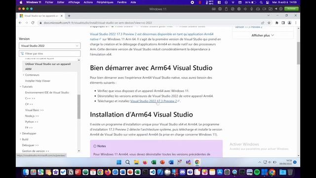 Comment installer visual studio ARM sur mac M1M2 C développement