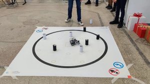 Зимние городские соревнования по робототехнике 2022. Кегельринга-Макро. Робот "СВМ" 3 попытка.