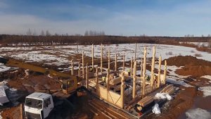 Фахверк. Заполнение стен клееным брусом. Монтаж