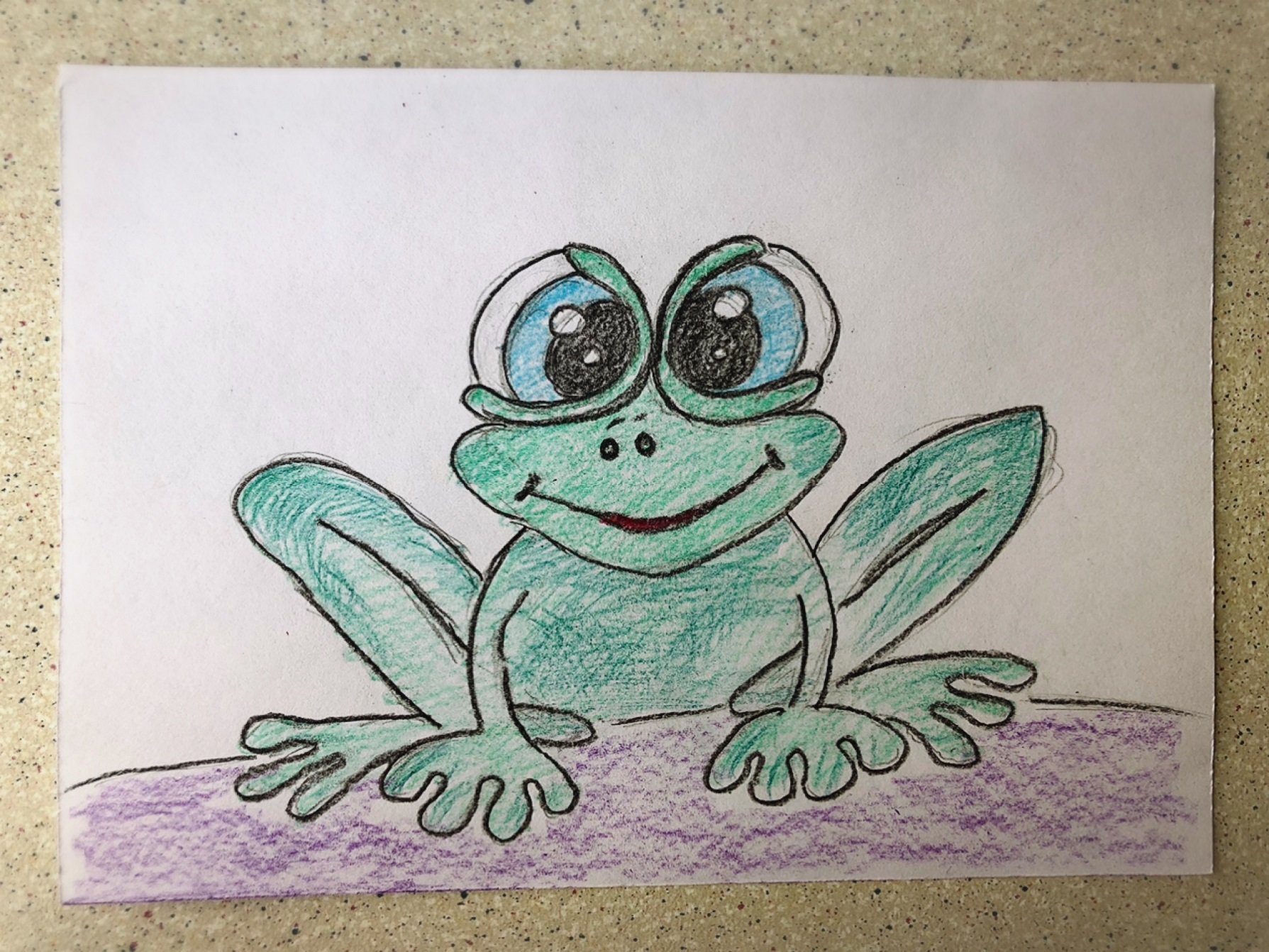 Как нарисовать лягушку карандашами // Рисунки для детей