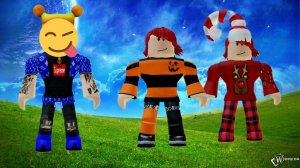 Трата 35 робуксов, сделал Зимний скин и Хеллоуинский