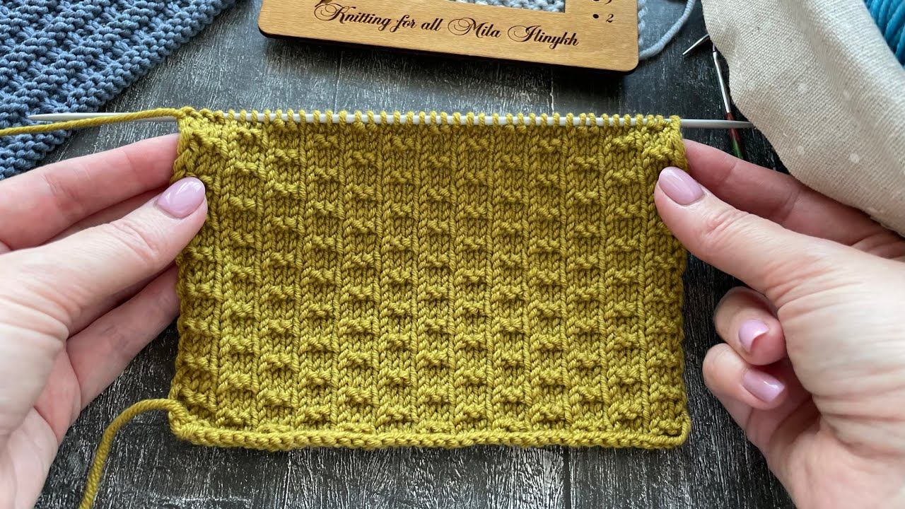 Простой теневой узор спицами смотреть онлайн