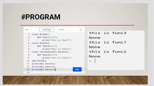 Multiple inheritance in python by Manasa