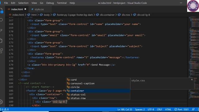 6: Responsive website | how to design Contact us form and footer bootstrap 4