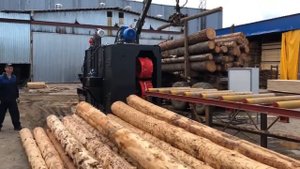 Работа окорочного станка KRAFTER RD 600. Как происходит окорка сосны на станке Крафтер