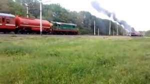 Пожар на электричке