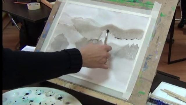 Чудеево. Японский пейзаж. Акварель. Мастер-класс. смотреть онлайн