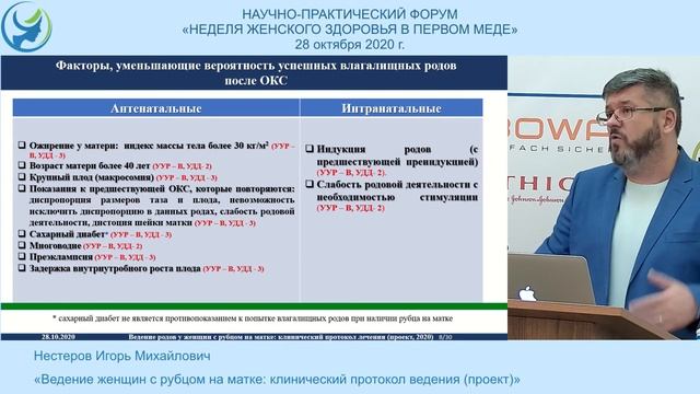 «Ведение женщин с рубцом на матке: клинический протокол ведения (проект)» Нестеров Игорь Михайлович смотреть онлайн
