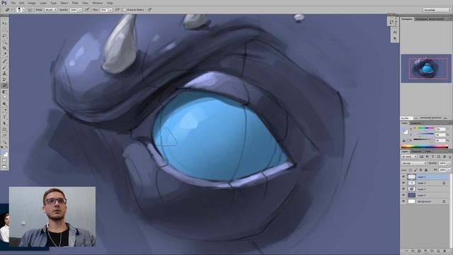 Рисуем глаз дракона в Adobe Photoshop смотреть онлайн