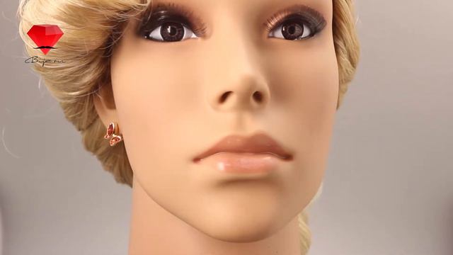 Bije.ru: Позолоченные серьги-бабочки с красными фианитами Amaalia (Амаалия) смотреть онлайн