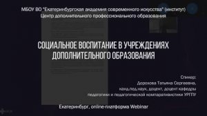 Социальное воспитание в учреждениях дополнительного образования