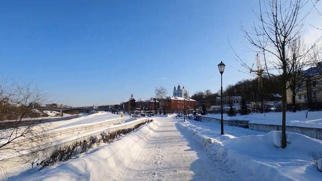 Набережная Смоленска в зимнюю ясную погоду ► Достопримечательности Смоленска