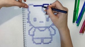 Как нарисовать hello kitty по клеточкам | How to draw hello kitty by cells