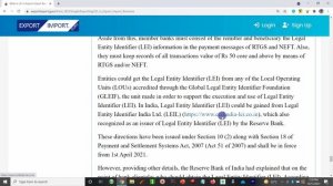 What is LEI in Export Import Business ? - Legal Entity Identifier | When & How? with RBI Guidelines