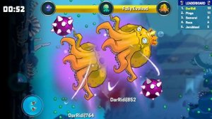 В турнире за золотом Eatme.io Hungry fish fun game Все рыбки у меня игра на Андройде