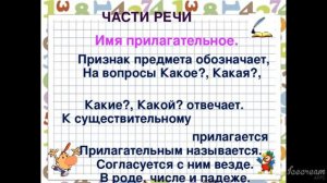 3 класс русский язык "Имя прилагательное"