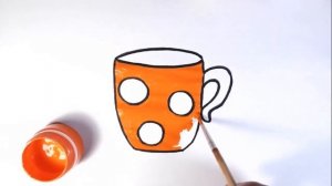 Как нарисовать КРУЖКУ/Учим ЦВЕТА/Рисунок раскраска КРУЖКА/How to draw a cup