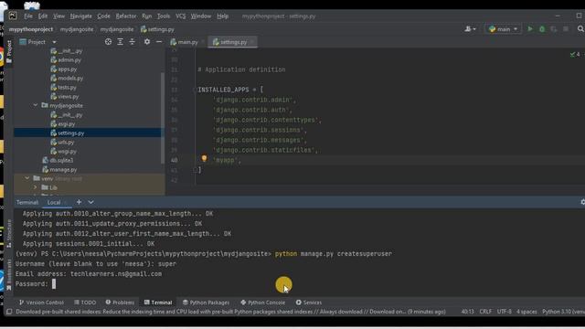 how to create Python Django website in Pycharm