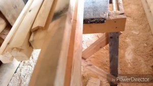 Окосячка оконного проема сруба бани.