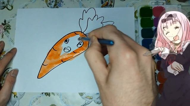 How to draw carrot for kids / bolalar uchun sabzi chizish / Рисовать морковь для детей /गाजर खींचन смотреть онлайн