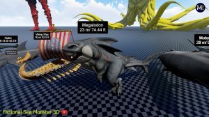 Sea Monsters Size Comparison 3D (Fictional Sea Monsters) || Bloop vs El Gran Maja 🦑🦂🕷️🐲🦟