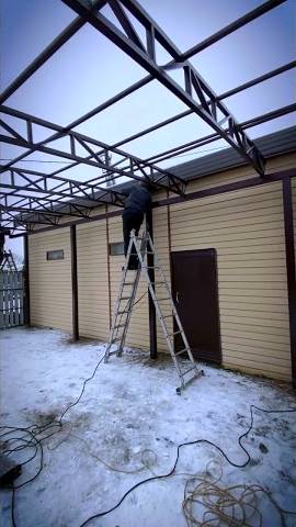 Навес из поликарбоната для машины 6*9