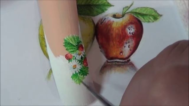 КРАСИВЫЙ ДИЗАЙН НА НОГТЯХ/РОМАШКИ/ЯГОДКИ/РИСУЕМ ЦВЕТЫ НА НОГТЯХ/Nail art painting смотреть онлайн