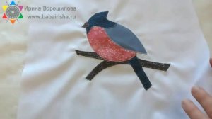 Подушки для диванов. Аппликация "Снегирь"