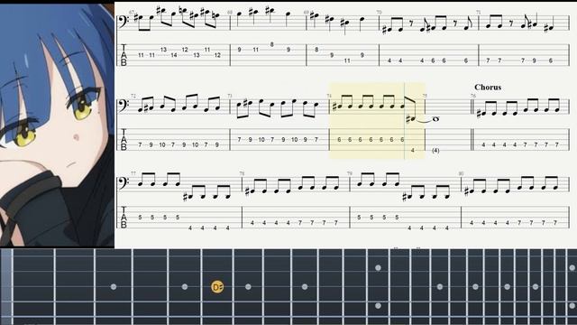 BackingtrackBocchi The Rock! Watashi Dake Yuurei - Sick Hack (full) Bass Tabs (no Vocal No Guitar)