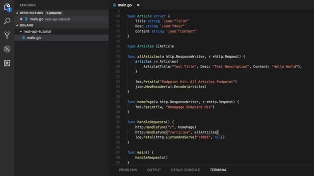 Creating a Simple RESTful API in Go ! Golang rest api tutorial