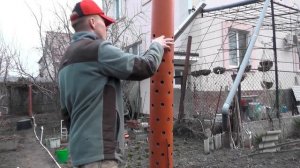 Вертикальная грядка для клубники, итог после зимы