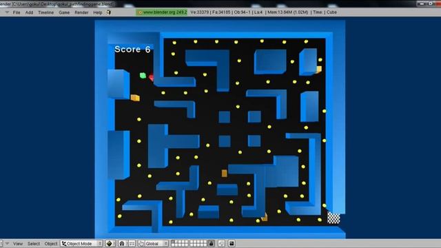 Pacman like game in Blender 3D & Python scripting смотреть онлайн