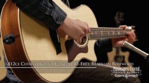 Taylor 812ce Brazilian Rosewood Cutaway Grand Concert 12-Fret Acoustic-Electric Guitar Natural