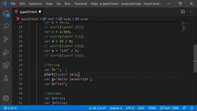#26 typeof Operator in JavaScript | JavaScript Tutorial in Hindi