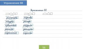 Упражнение 88 на странице 56.  Русский язык 4 класс.Часть 1.