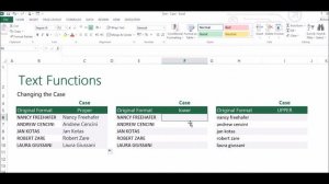 Excel Text Functions - Changing the Case