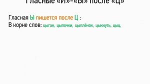 Гласные И-Ы после Ц (5 класс, видеоурок-презентация)