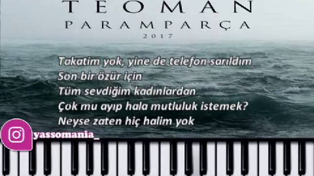 Teoman Paramparça (Müslüm Gurses) karaoke notaları piyano notaları enstrumental смотреть онлайн