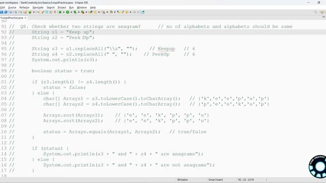 Solution video for Strings practice questions | Ch-1 P-10.3 | Complete Java Course in hindi