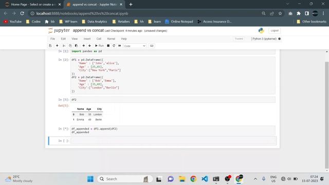 Pandas  Append() and Concat() Functions with Example in Python | Pandas Tutorial in HINDI  DevDuniy