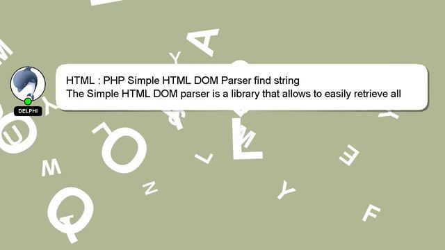 HTML : PHP Simple HTML DOM Parser find string