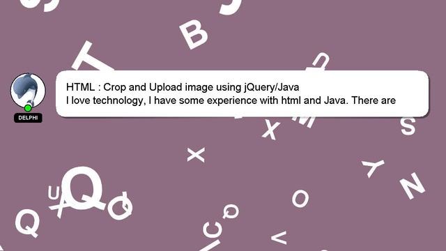 HTML : Crop and Upload image using jQuery/Java смотреть онлайн