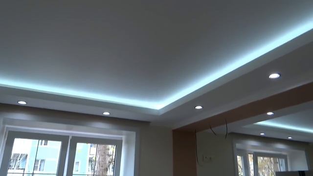 Как сделать потолок из гипсокартона со светодиодной подсветкой !