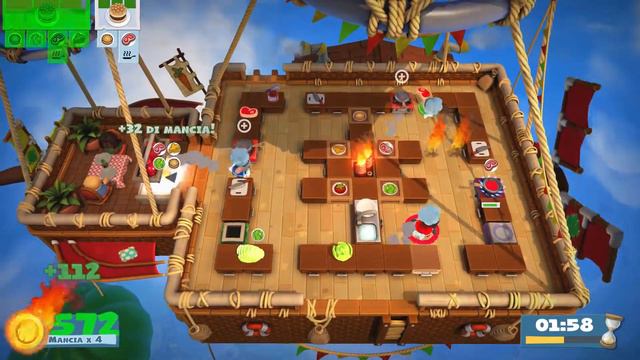 outdated Overcooked 2. Story 5-2  3 players online coop 4 stars  Score: 2960