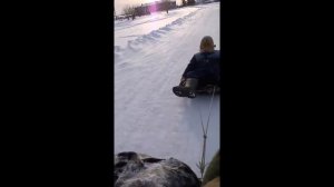 Покатушки зимой Иж Планета-4 в мороз на санках!!!!!