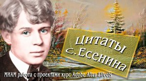 Цитаты С.Есенина работа с проектами курс Adobe After Effects МИАМ