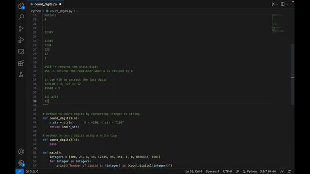 Python program to count digits of a number in Hindi | CBSE Class 11 & Class 12 Computer Science